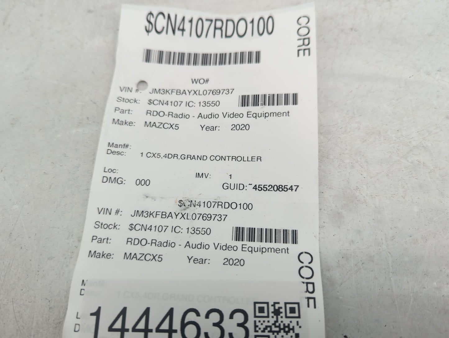 2020 Mazda Cx-5 Radio AM FM Cd Player Receiver Replacement P/N:KD2W 66 EPO Fits OEM Used Auto Parts - Oemusedautoparts1.com