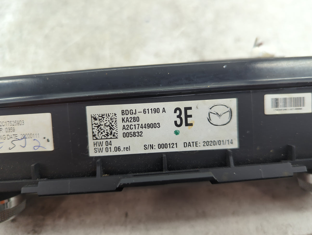 2020 Mazda Mazda3 Climate Control Module Temperature AC/Heater Replacement P/N:BDGJ-61190A A2C17449003 Fits Fits 2019 2021 2