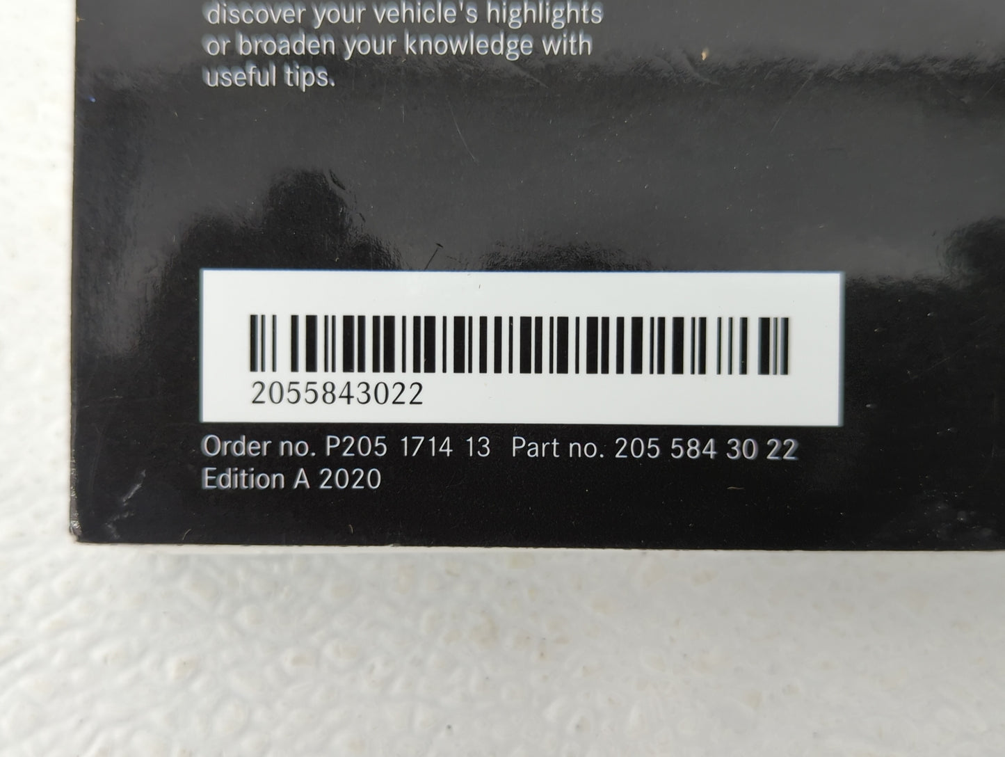 2020 Mercedes-Benz C250 Owners Manual Book Guide P/N:205 584 30 22 OEM Used Auto Parts - Oemusedautoparts1.com