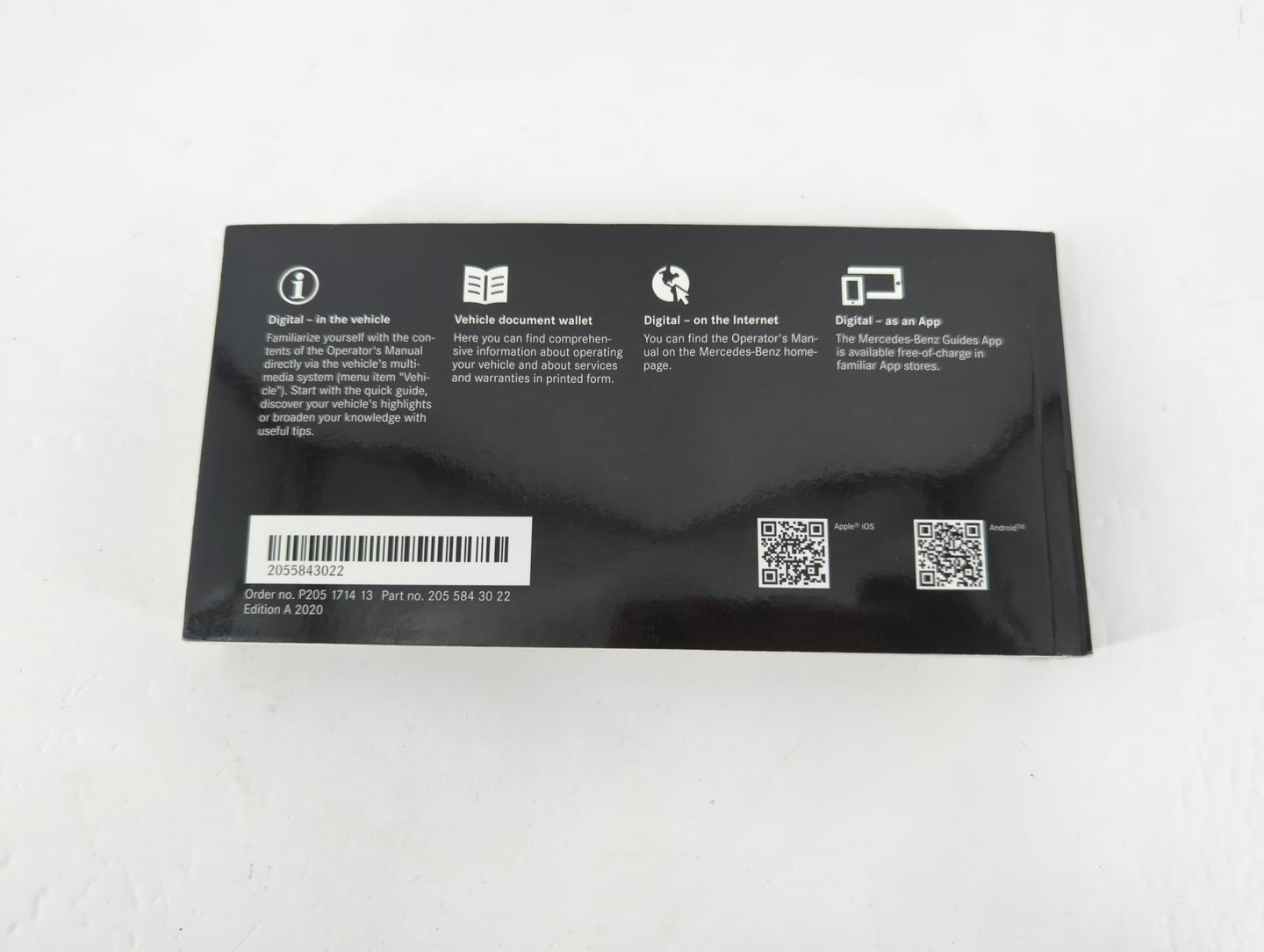 2020 Mercedes-Benz C250 Owners Manual Book Guide P/N:205 584 30 22 OEM Used Auto Parts - Oemusedautoparts1.com