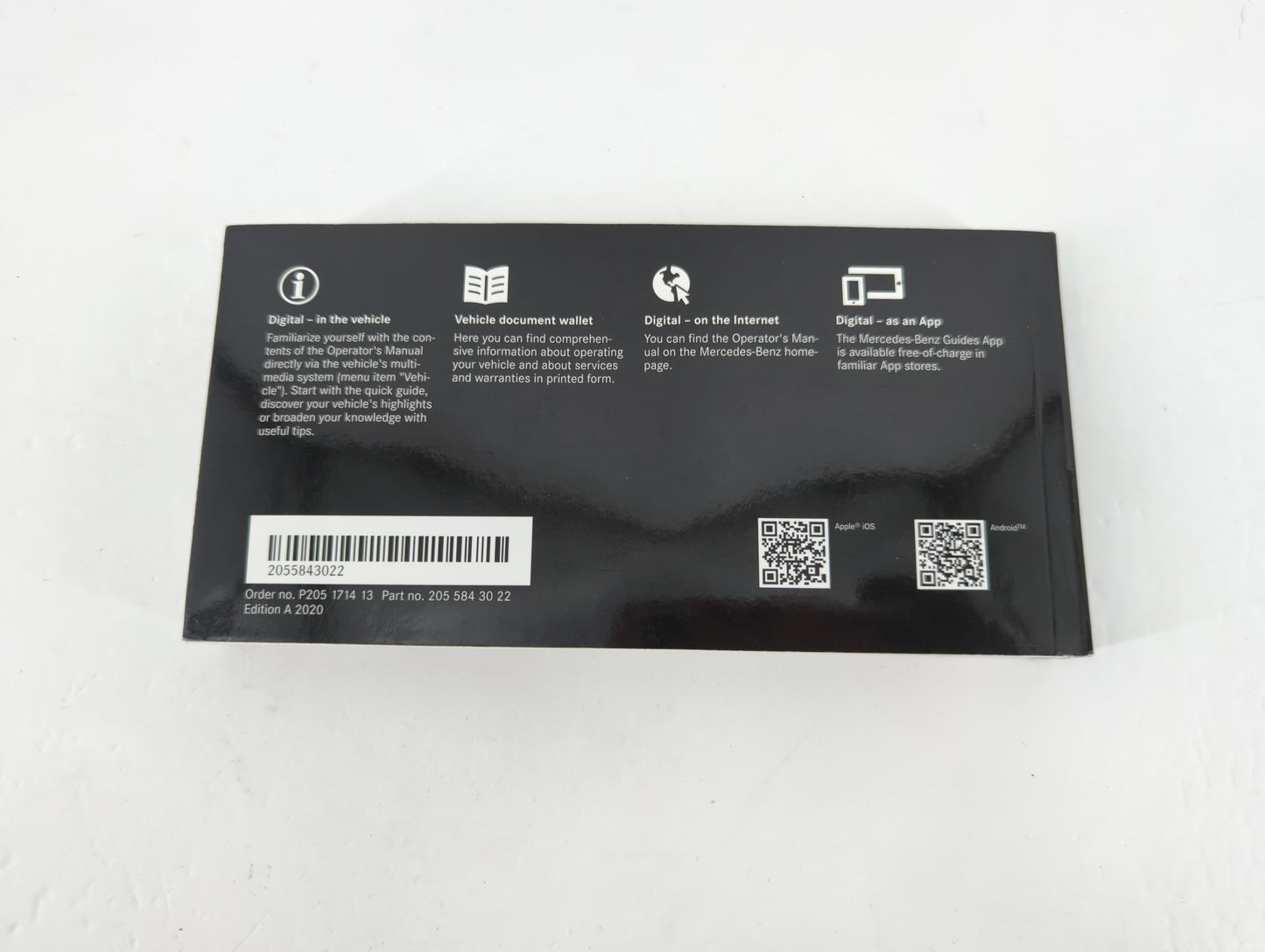2020 Mercedes-Benz C250 Owners Manual Book Guide P/N:205 584 30 22 OEM Used Auto Parts - Oemusedautoparts1.com