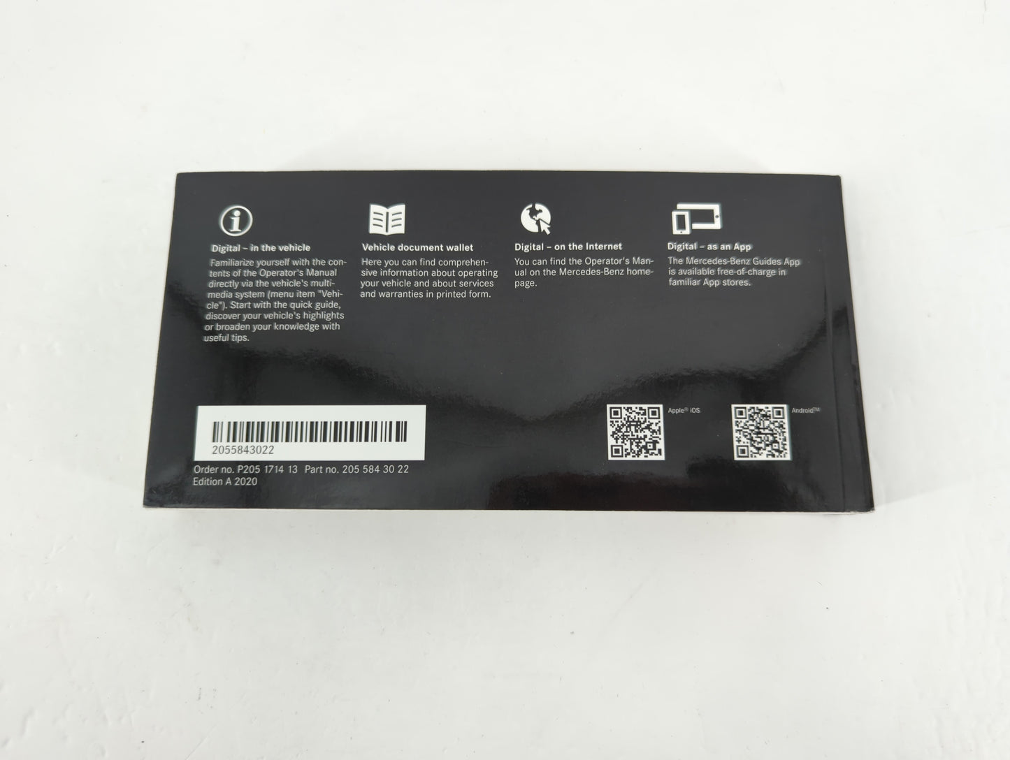 2020 Mercedes-Benz C250 Owners Manual Book Guide P/N:205 584 30 22 OEM Used Auto Parts - Oemusedautoparts1.com