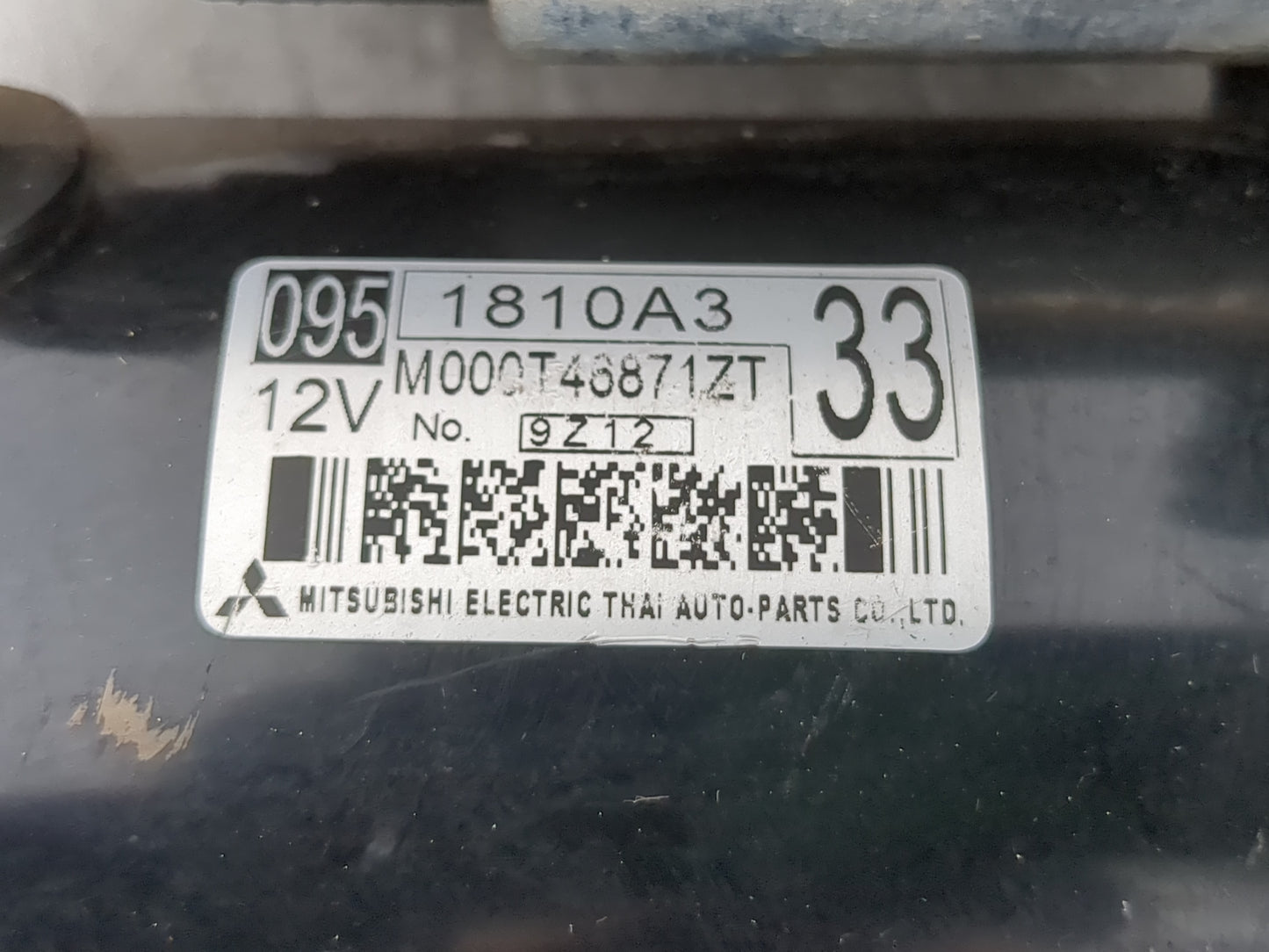 2020 Mitsubishi Mirage Car Starter Motor Solenoid OEM P/N:0951810A3 M000T46871ZT Fits OEM Used Auto Parts - Oemusedautoparts