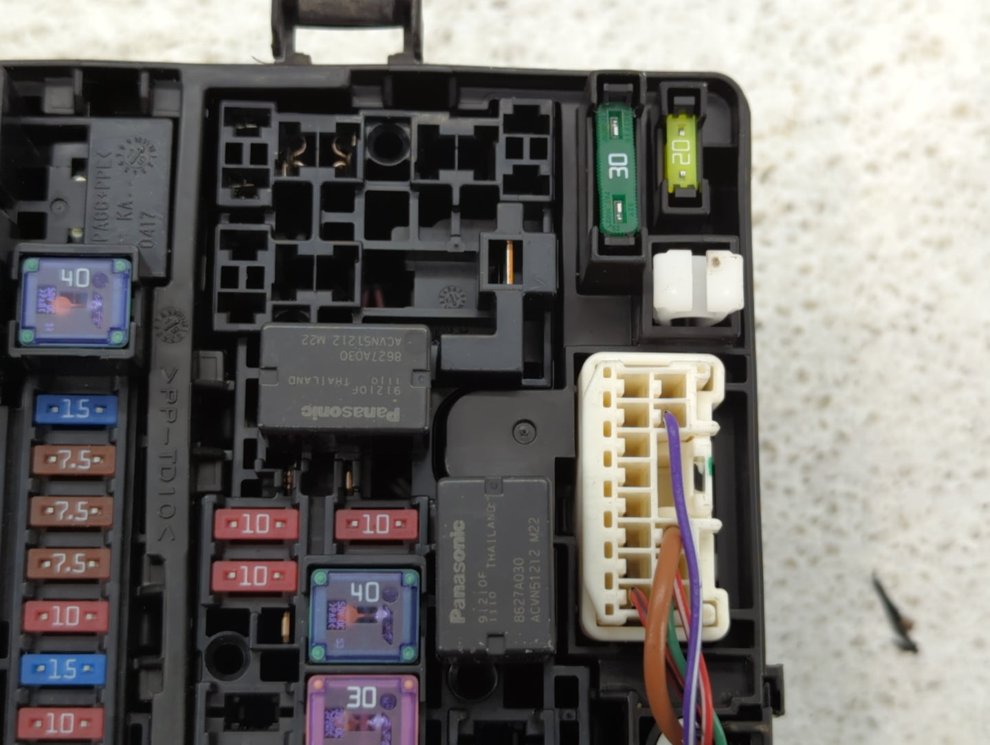 2014 Mitsubishi Mirage Fusebox Fuse Box Panel Relay Module P/N:PP-TD10 7577 Fits OEM Used Auto Parts - Oemusedautoparts1.com