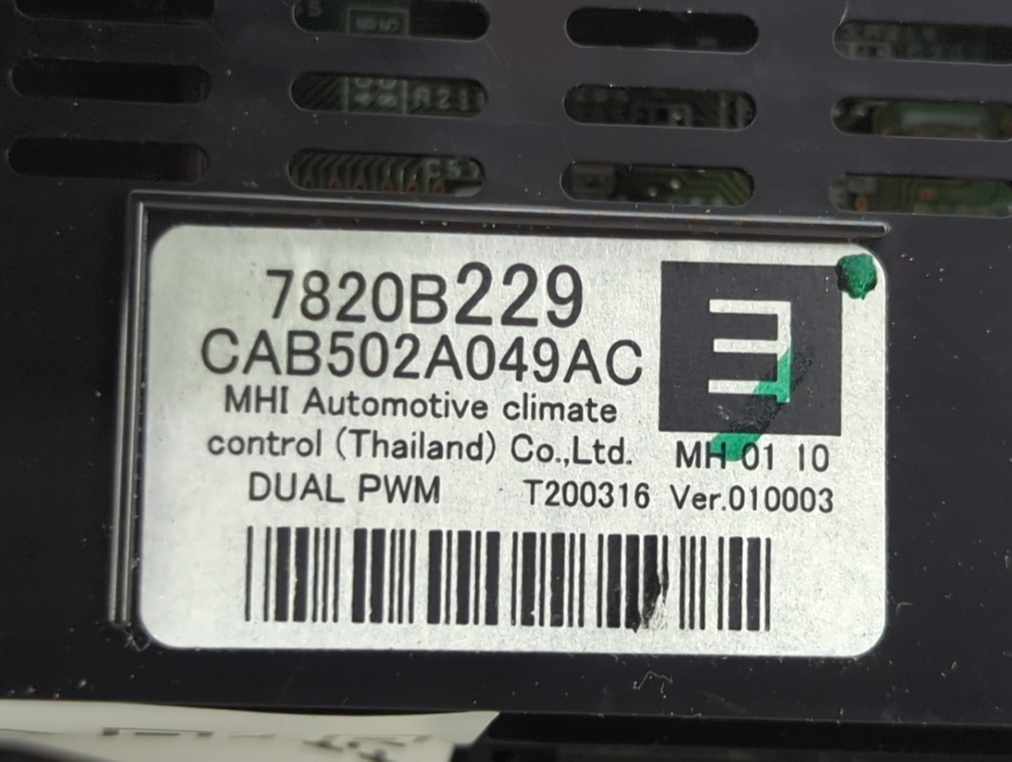 2020 Mitsubishi Outlander Climate Control Module Temperature AC/Heater Replacement P/N:7820B229 CAB502A049AC Fits OEM Used A