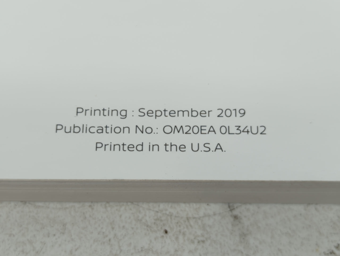 2020 Nissan Altima Owners Manual Book Guide P/N:OM20EA 0L34U2 OEM Used Auto Parts - Oemusedautoparts1.com