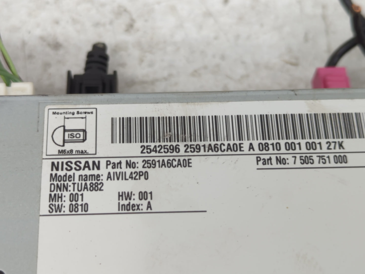 2020 Nissan Altima Radio AM FM Cd Player Receiver Replacement P/N:2591A6CA0E 7505751000, AIVIL42P0, TUA882 Fits OEM Used Aut