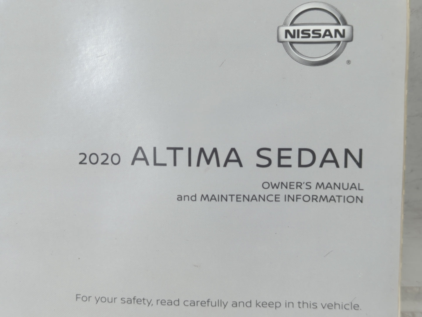 2020 Nissan Altima Owners Manual Book Guide OEM Used Auto Parts - Oemusedautoparts1.com