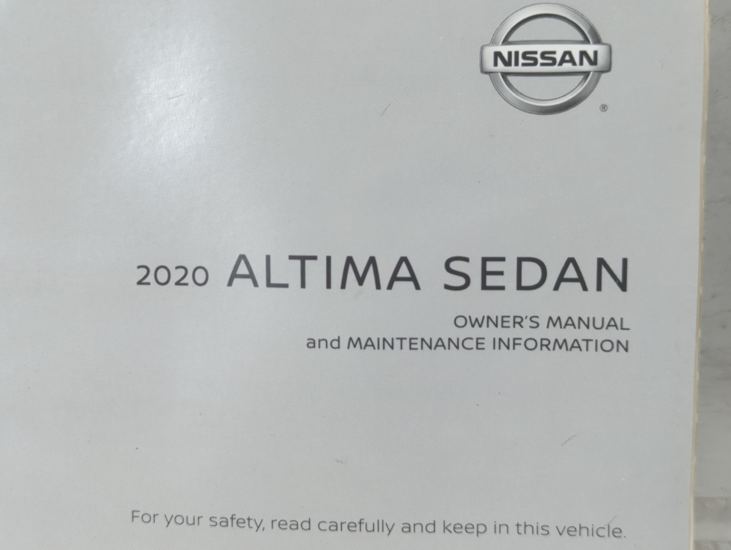 2020 Nissan Altima Owners Manual Book Guide OEM Used Auto Parts - Oemusedautoparts1.com