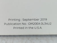 2020 Nissan Altima Owners Manual Book Guide P/N:OM20EA 0L34U2 OEM Used Auto Parts - Oemusedautoparts1.com