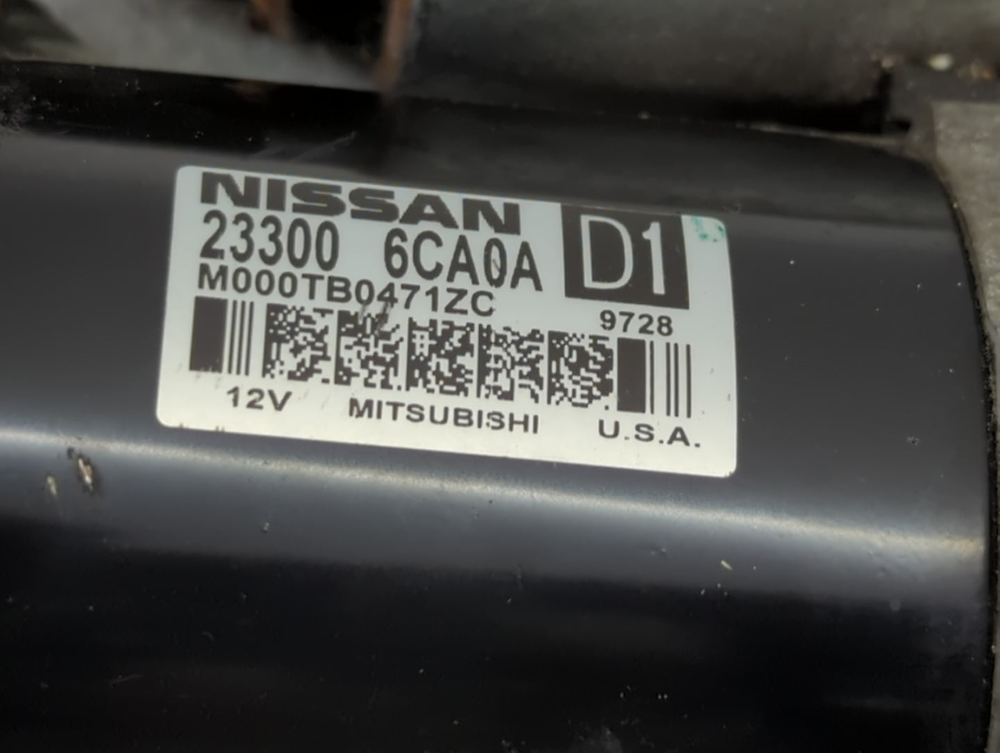 2019-2022 Nissan Altima Car Starter Motor Solenoid OEM P/N:23300 6CA0A Fits Fits 2019 2020 2021 2022 OEM Used Auto Parts - O