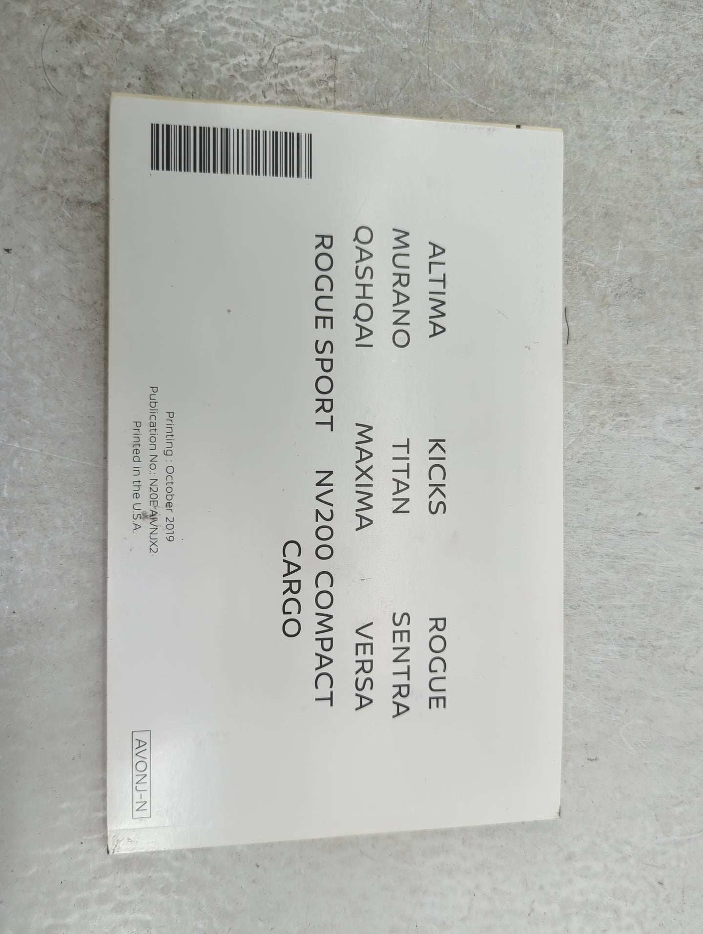2020 Nissan Kicks Owners Manual Book Guide OEM Used Auto Parts - Oemusedautoparts1.com