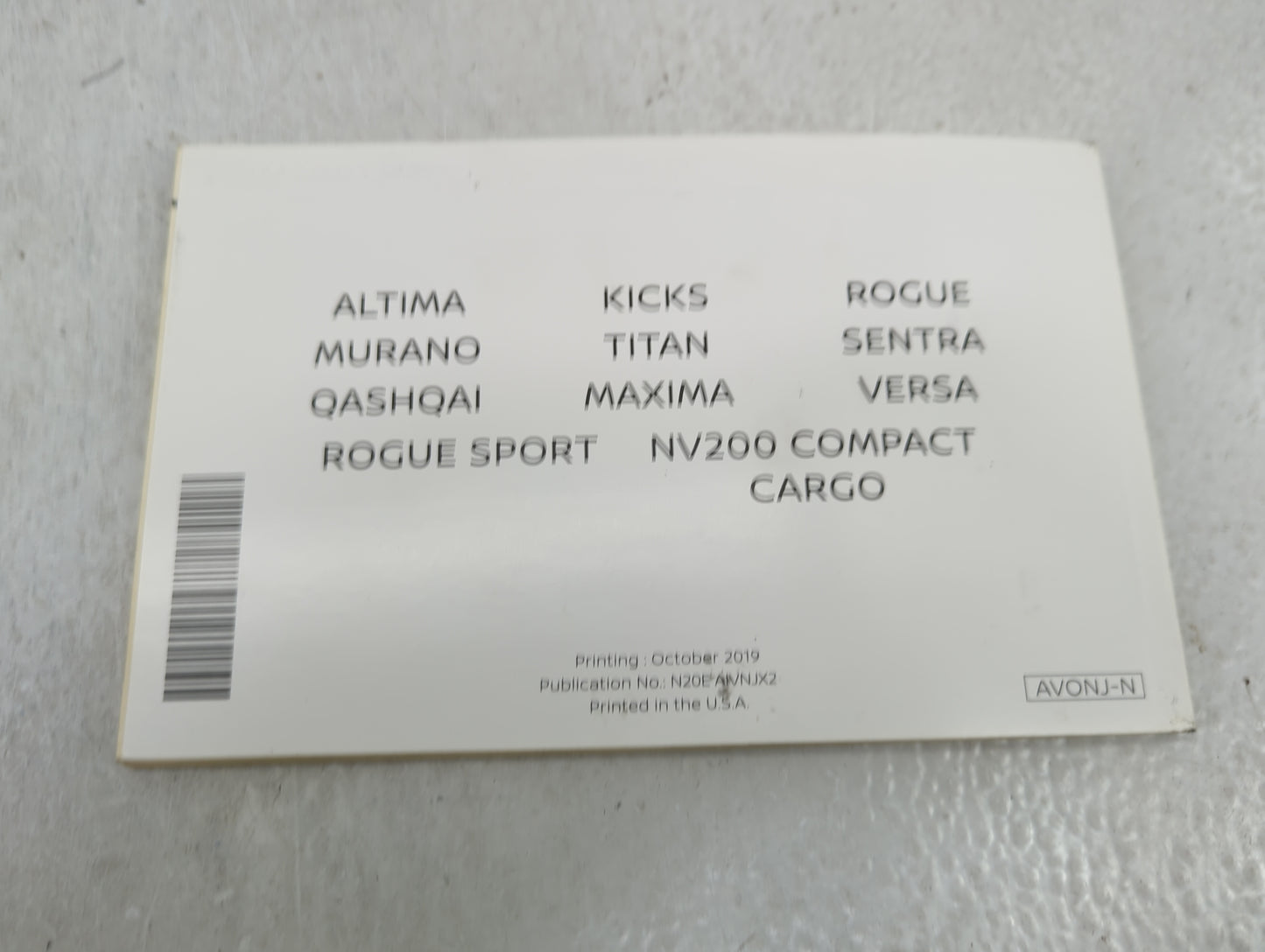 2020 Nissan Kicks Owners Manual Book Guide OEM Used Auto Parts - Oemusedautoparts1.com