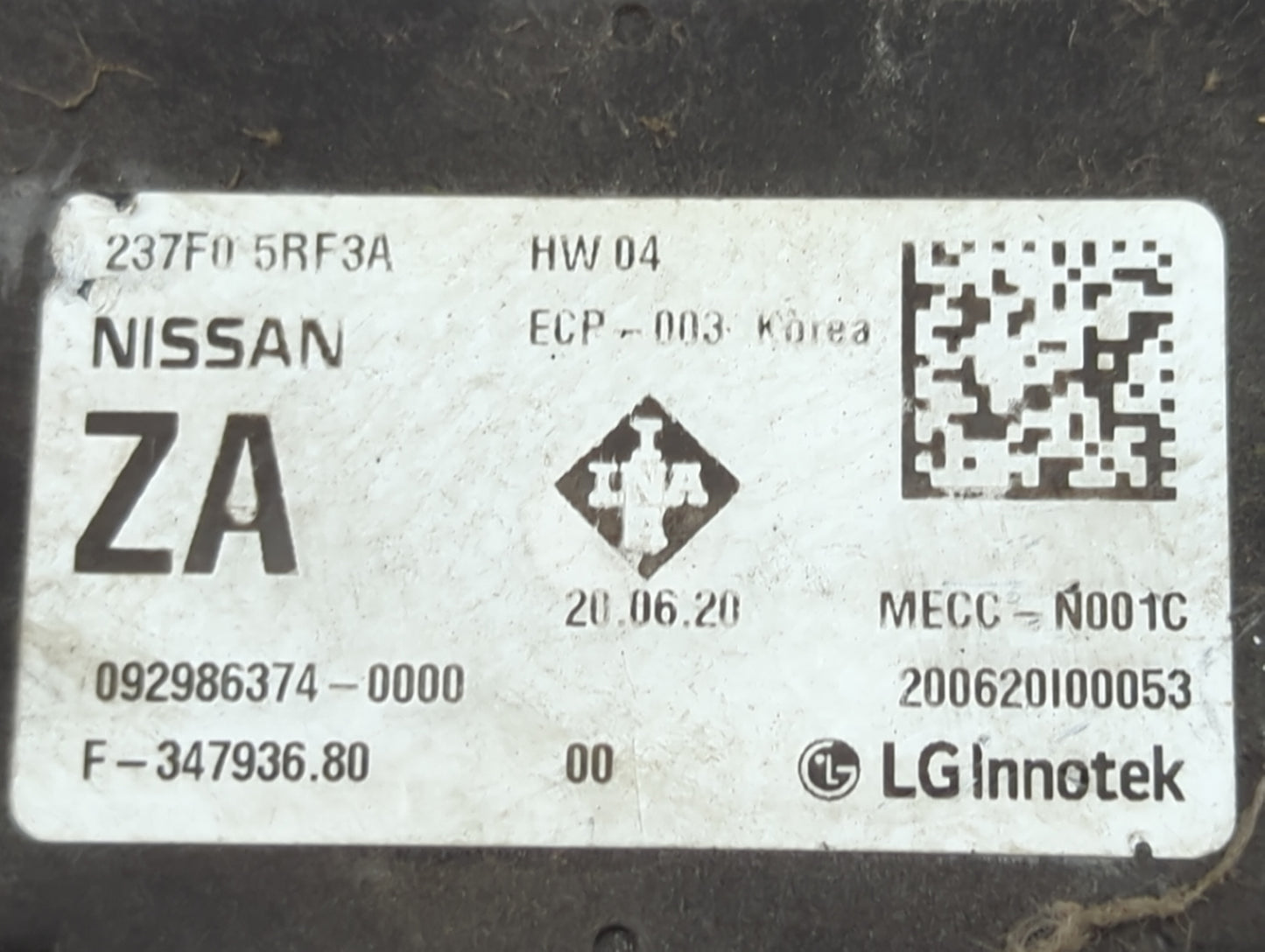 2020 Nissan Kicks PCM Engine Control Computer ECU ECM PCU OEM P/N:237F05RF3A Fits OEM Used Auto Parts - Oemusedautoparts1.co