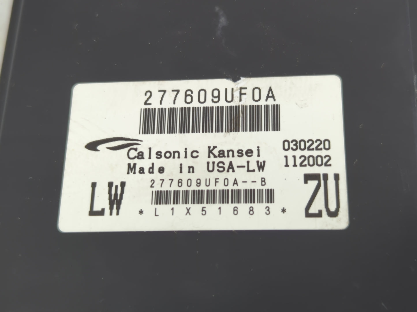 2019-2020 Nissan Murano Temperature Control Module 277609uf0a - Oemusedautoparts1.com