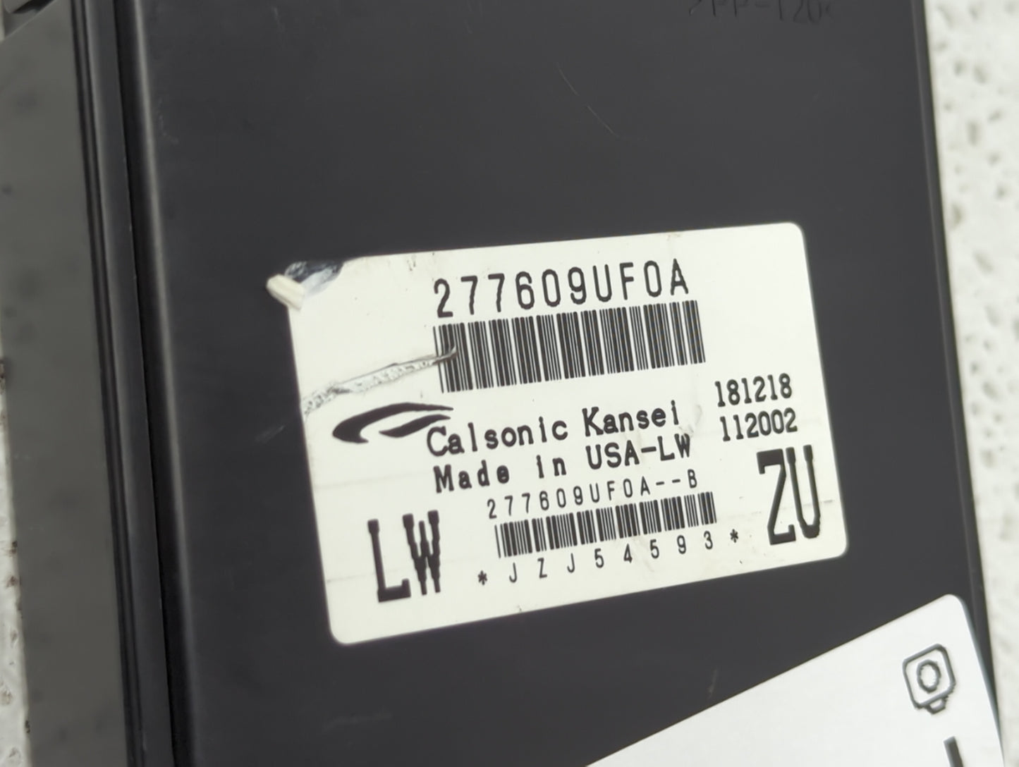 2019-2020 Nissan Murano Temperature Control Module 277609uf0a - Oemusedautoparts1.com