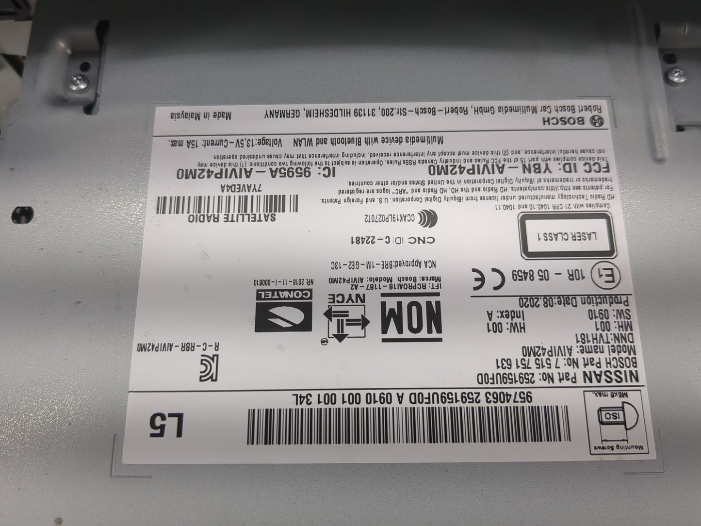 2019-2021 Nissan Murano Radio AM FM Cd Player Receiver Replacement P/N:259159UF0D 7515751631, AIVIP42MO Fits Fits 2019 2020 