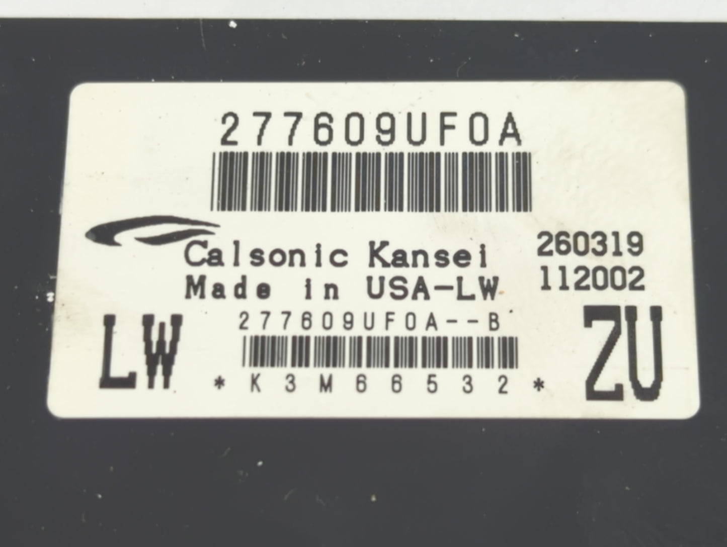 2019-2020 Nissan Murano Temperature Control Module 277609uf0a|k3m66532 - Oemusedautoparts1.com