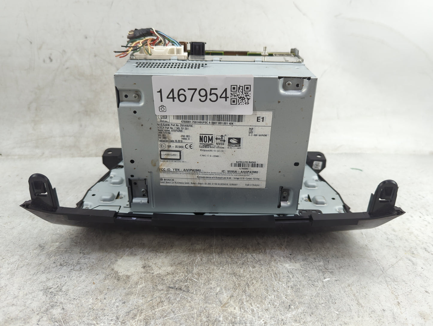 2019-2021 Nissan Murano Radio AM FM Cd Player Receiver Replacement P/N:2591A9UF0C 7505751251, AIVIP42M0 Fits Fits 2019 2020 