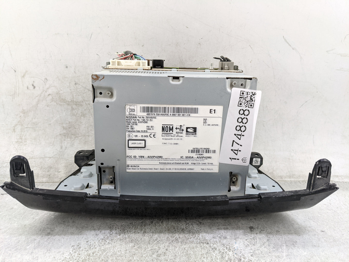 2020 Nissan Murano Radio AM FM Cd Player Receiver Replacement P/N:2591A9UF0C 7505751251, AIVIP42M0, YBN-AIVIP42M0 Fits OEM U