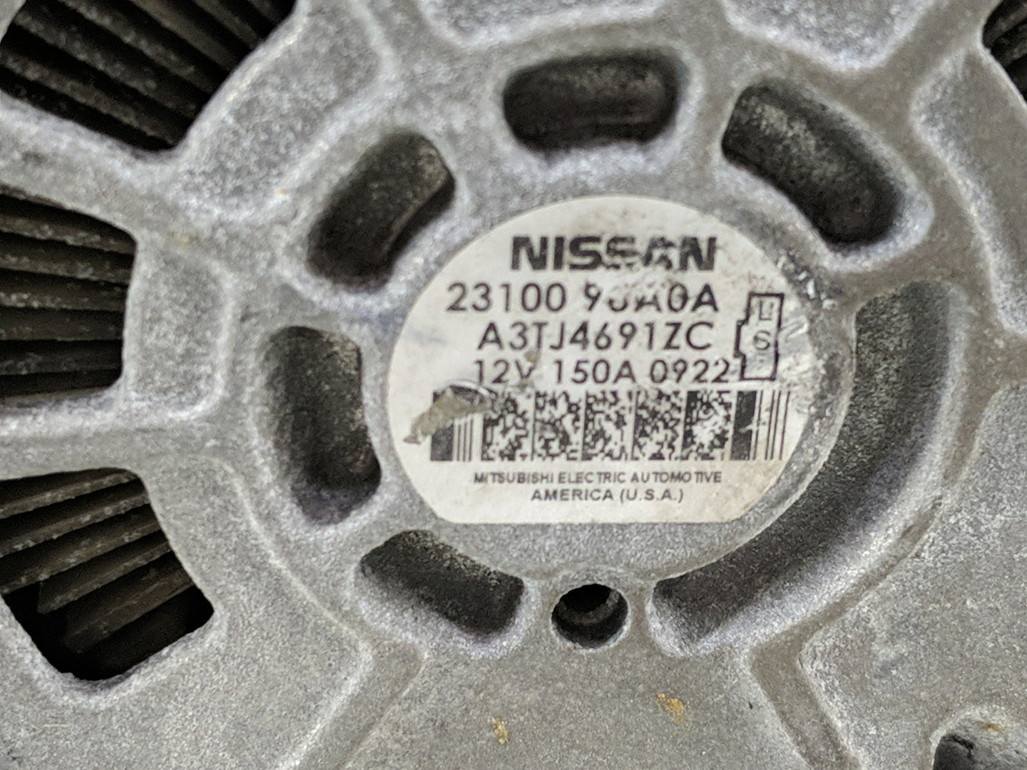 2017-2020 Nissan Pathfinder Alternator Replacement Generator Charging Assembly Engine OEM P/N:23100 96A0A Fits OEM Used Auto