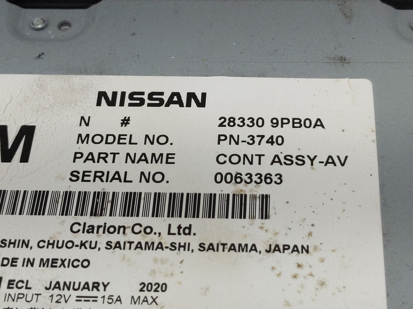 2017-2020 Nissan Pathfinder Radio AM FM Cd Player Receiver Replacement P/N:28330 9PB0A Fits Fits 2017 2018 2019 2020 OEM Use