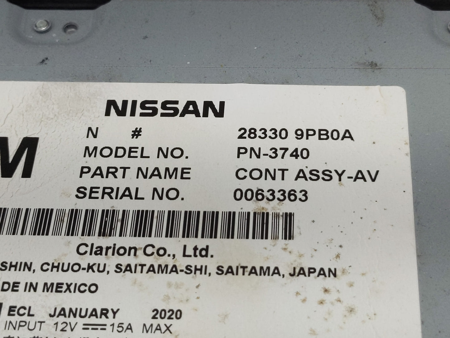 2017-2020 Nissan Pathfinder Radio AM FM Cd Player Receiver Replacement P/N:28330 9PB0A Fits Fits 2017 2018 2019 2020 OEM Use