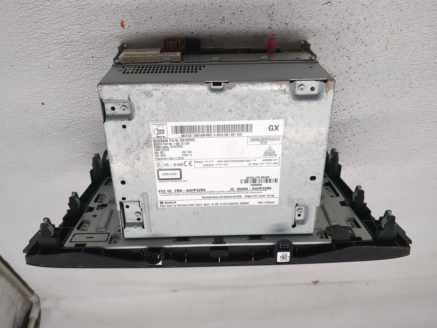 2018-2020 Nissan Rogue Radio AM FM Cd Player Receiver Replacement P/N:2591A8FM0C Fits Fits 2018 2019 2020 OEM Used Auto Part