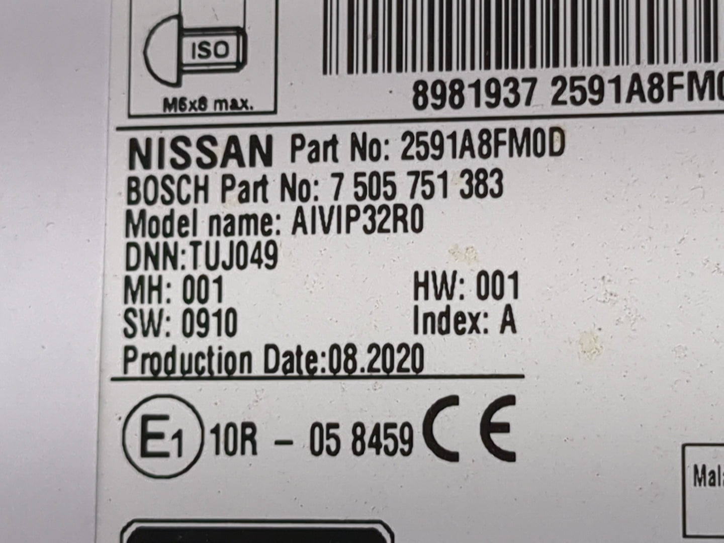 2019-2022 Nissan Rogue Radio AM FM Cd Player Receiver Replacement P/N:2591A8FM0D 7505751383 Fits Fits 2019 2020 2021 2022 OE