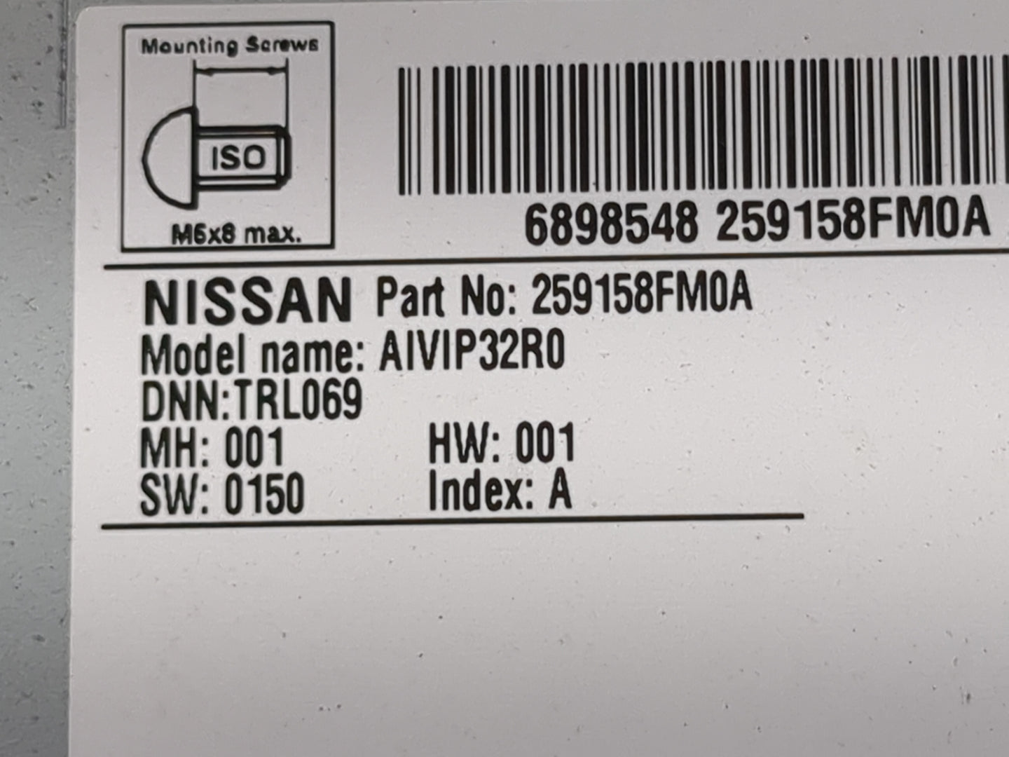 2018-2022 Nissan Rogue Radio AM FM Cd Player Receiver Replacement P/N:259158FM0A AIVIP32R0 Fits Fits 2018 2019 2020 2021 202
