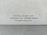 2020 Nissan Sentra Owners Manual Book Guide P/N:OM20EM 0B18U0 OEM Used Auto Parts - Oemusedautoparts1.com