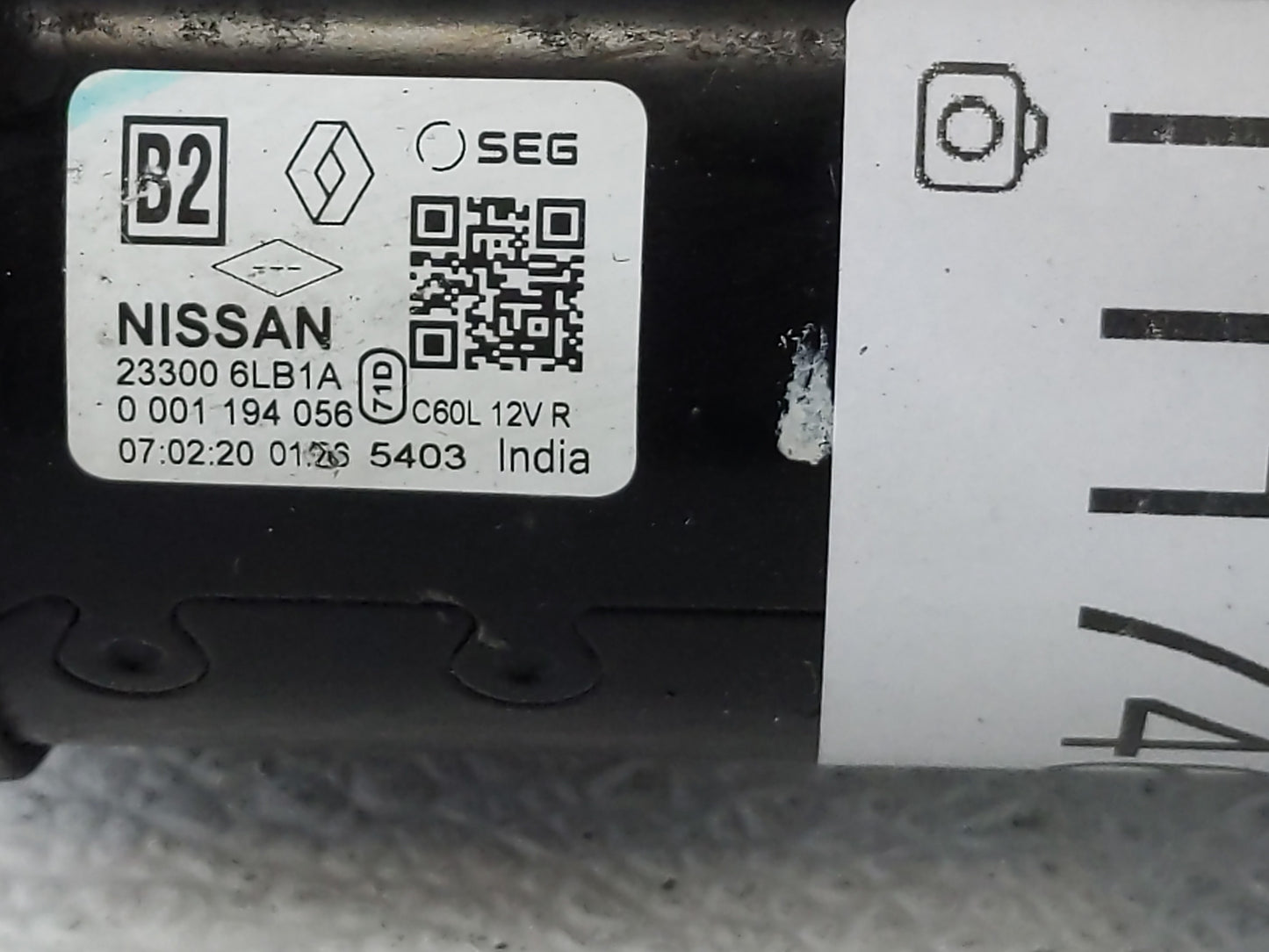 2020-2022 Nissan Sentra Car Starter Motor Solenoid OEM P/N:23300 6LB1A Fits Fits 2020 2021 2022 OEM Used Auto Parts - Oemuse