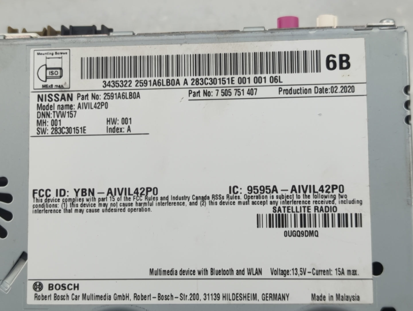 2020 Nissan Sentra Information Display Screen - Oemusedautoparts1.com