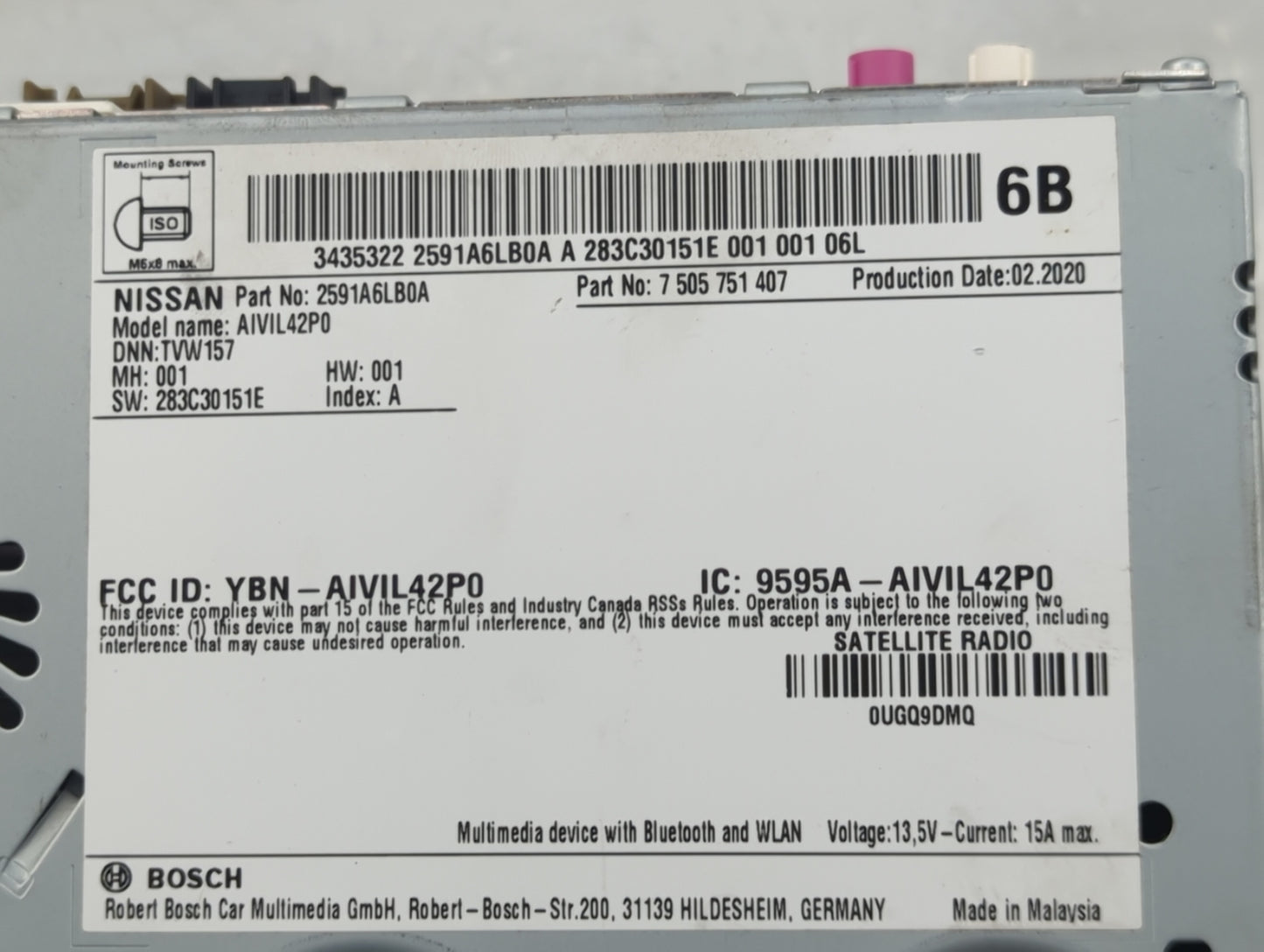 2020 Nissan Sentra Information Display Screen - Oemusedautoparts1.com