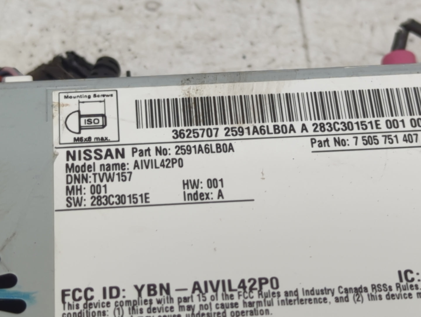 2020-2022 Nissan Sentra Radio AM FM Cd Player Receiver Replacement P/N:2591A6LB0A 7505751407 Fits Fits 2020 2021 2022 OEM Us