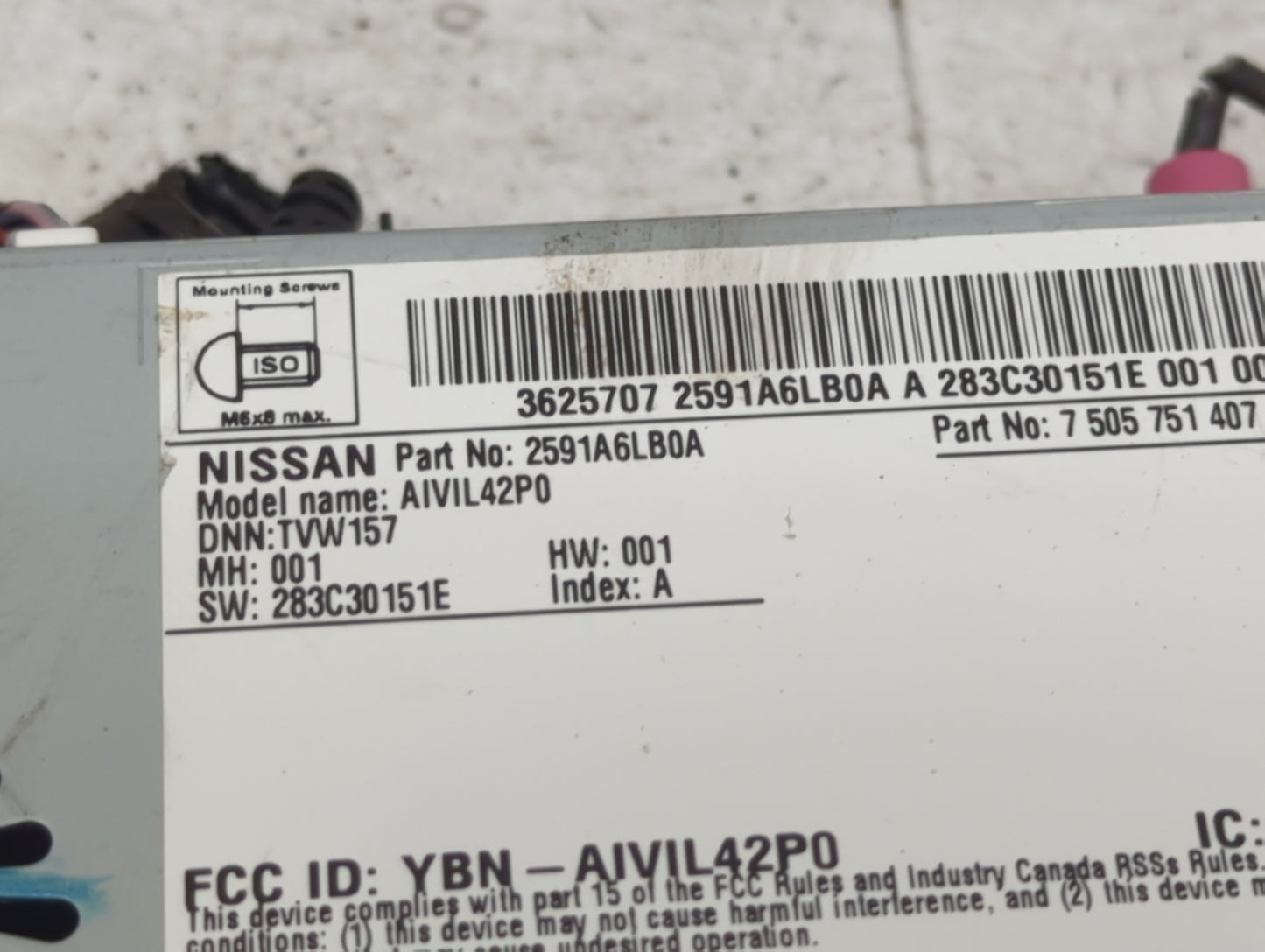 2020-2022 Nissan Sentra Radio AM FM Cd Player Receiver Replacement P/N:2591A6LB0A 7505751407 Fits Fits 2020 2021 2022 OEM Us