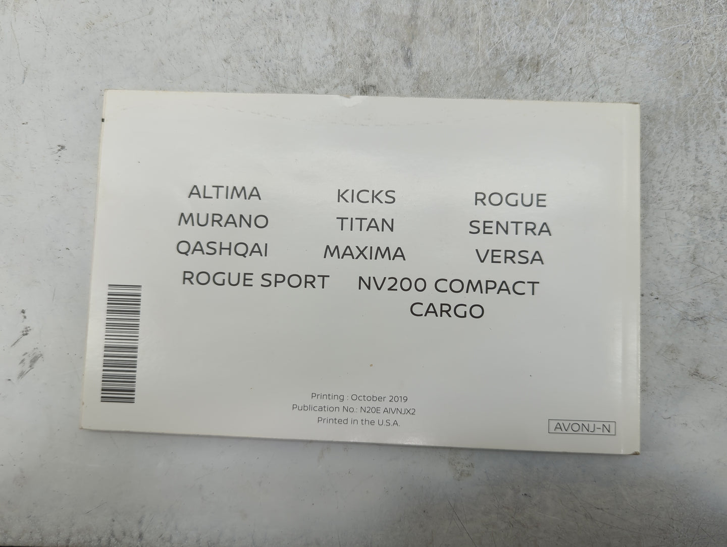 2020 Nissan Sentra Owners Manual Book Guide P/N:N20E AIVNJX2 OEM Used Auto Parts - Oemusedautoparts1.com