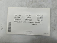 2020 Nissan Sentra Owners Manual Book Guide P/N:N20E AIVNJX2 OEM Used Auto Parts - Oemusedautoparts1.com