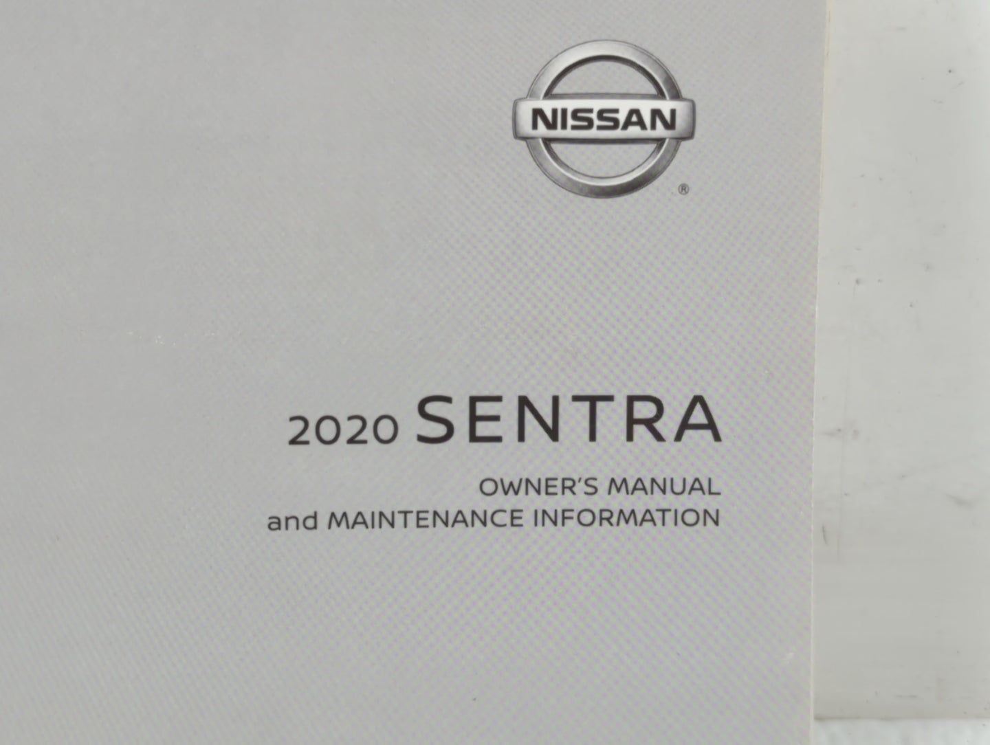 2020 Nissan Sentra Owners Manual Book Guide P/N:OM20EA 0B18U0 OEM Used Auto Parts - Oemusedautoparts1.com