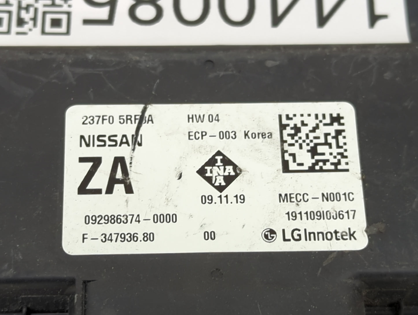 2020-2021 Nissan Versa PCM Engine Control Computer ECU ECM PCU OEM P/N:237F0 5RB0A MECC-N001C Fits Fits 2018 2019 2020 2021 