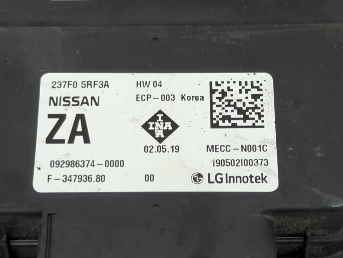 2020-2022 Nissan Versa PCM Engine Control Computer ECU ECM PCU OEM P/N:237F0 5RF3A MECC-N001C Fits Fits 2020 2021 2022 OEM U