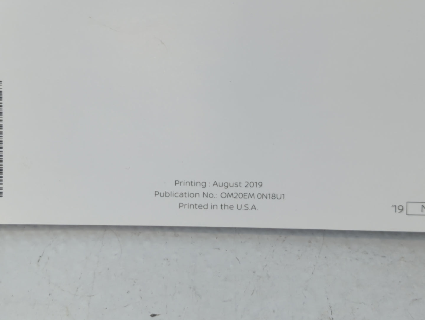 2020 Nissan Versa Owners Manual Book Guide P/N:OM20EM ON18U1 OEM Used Auto Parts - Oemusedautoparts1.com