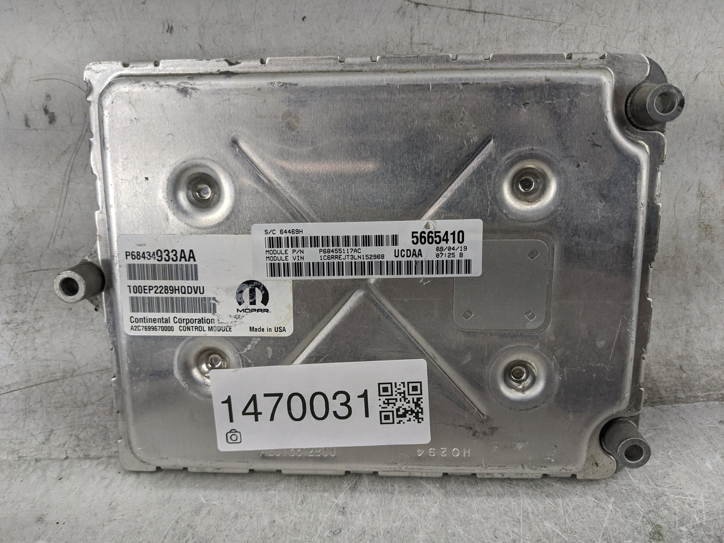 2020-2022 Ram 1500 PCM Engine Control Computer ECU ECM PCU OEM P/N:P68434933AA P68455117AC, 05665410 Fits Fits 2020 2021 202