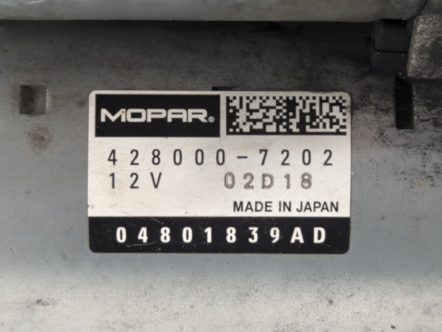 2014-2021 Ram Promaster 1500 Car Starter Motor Solenoid OEM P/N:04801839AD 428000-7202 Fits OEM Used Auto Parts - Oemusedaut