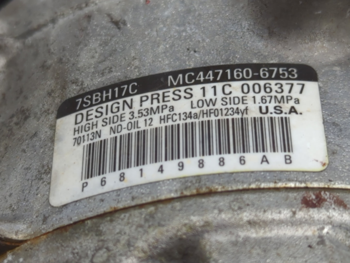 2014-2022 Ram Promaster 2500 Air Conditioning A/c Ac Compressor Oem - Oemusedautoparts1.com