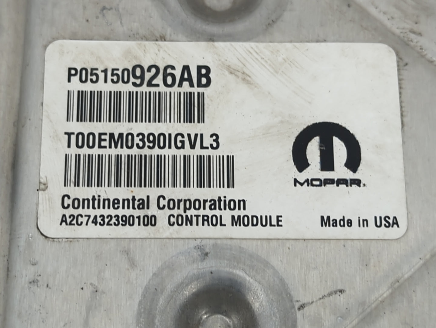 2015-2020 Ram Promaster 2500 PCM Engine Control Computer ECU ECM PCU OEM P/N:P05150926AB T00EM0390IGVL3 Fits Fits 2015 2016 