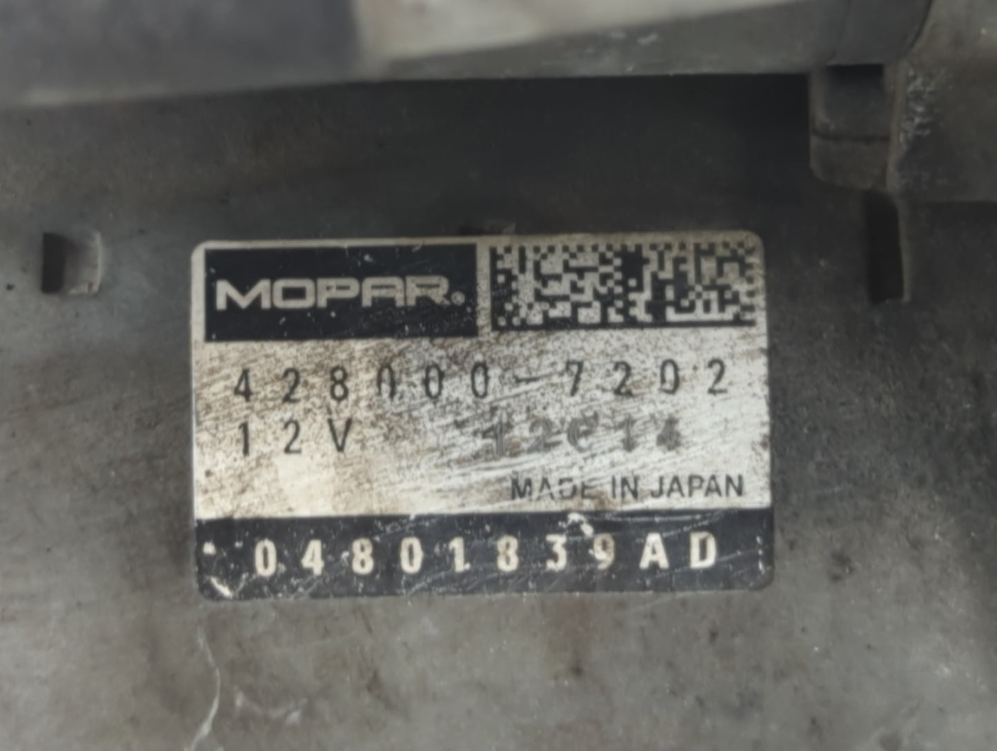 2014-2021 Ram Promaster 2500 Car Starter Motor Solenoid OEM P/N:428000-7202 04801839AD Fits OEM Used Auto Parts - Oemusedaut