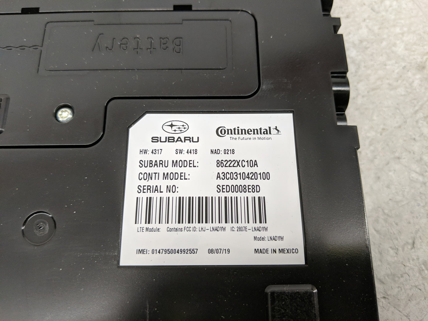 2020 Subaru Ascent Radio AM FM Cd Player Receiver Replacement P/N:86222XC10A Fits OEM Used Auto Parts - Oemusedautoparts1.co