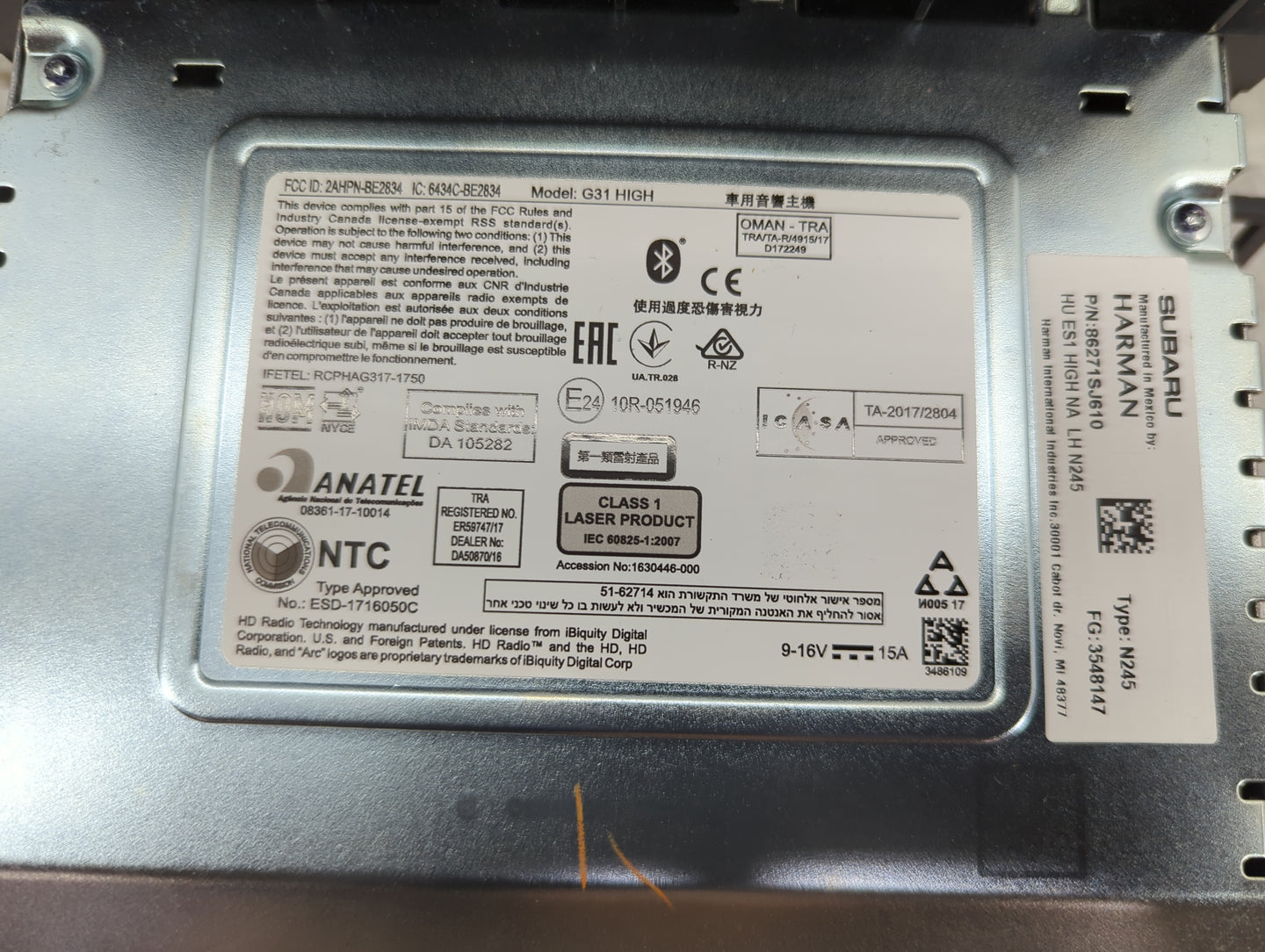 2019-2020 Subaru Forester Radio AM FM Cd Player Receiver Replacement P/N:86271SJ610 2AHPN-BE2834, 6434C-BE2834 Fits Fits 201