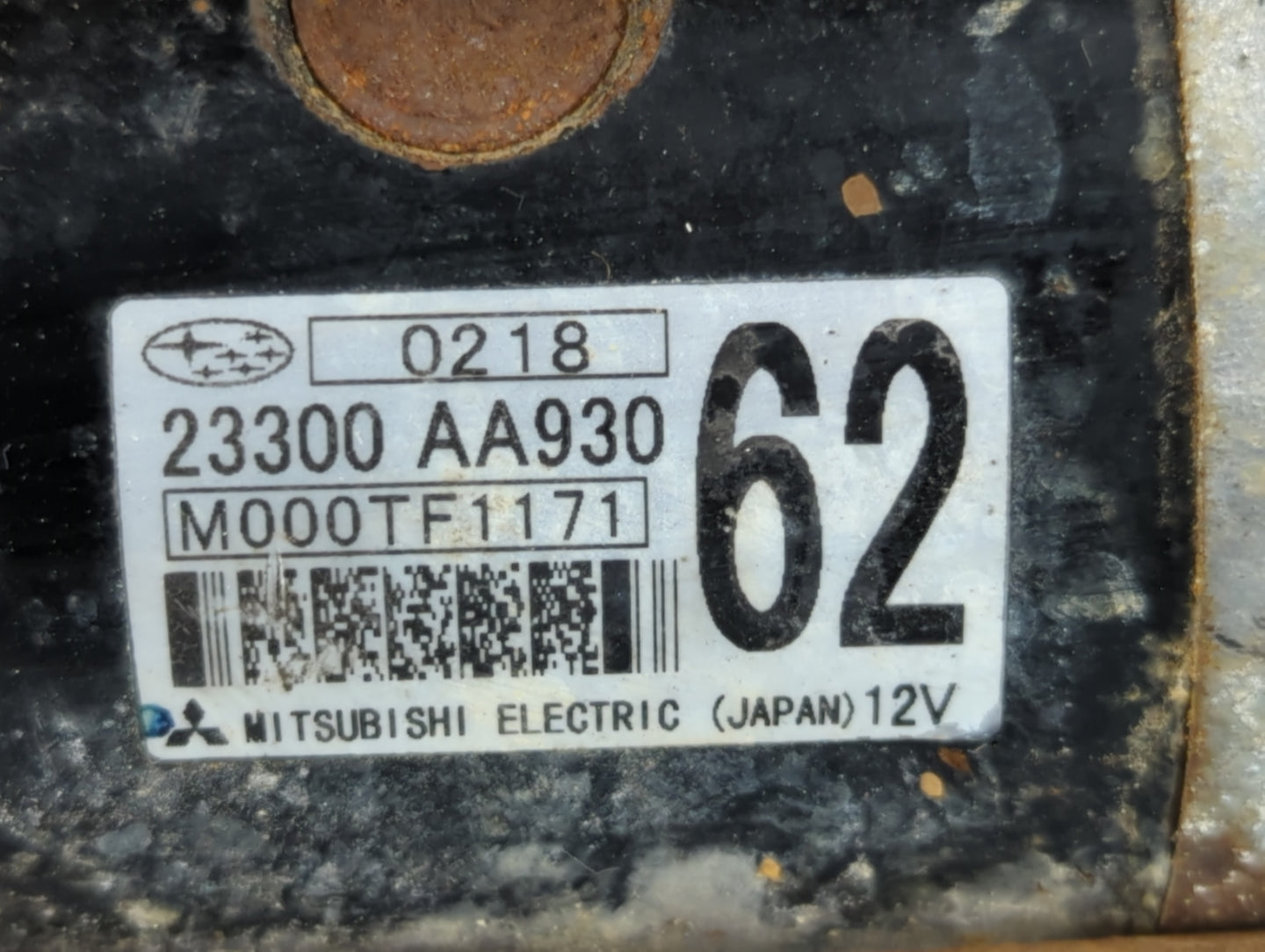 2020 Subaru Forester Car Starter Motor Solenoid OEM P/N:M000TF1171 23300 AA930 Fits Fits 2021 2022 OEM Used Auto Parts - Oem